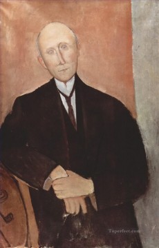 オレンジ色の背景に座っている男 1918 年アメデオ モディリアーニ Oil Paintings